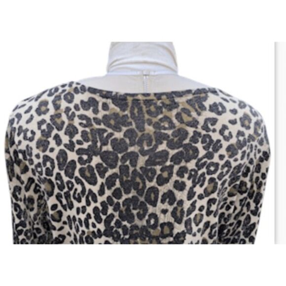 NYGARD Collection Leopard Sweater Metallic Knit Pullover Sz. 0X - Picture 5 of 9